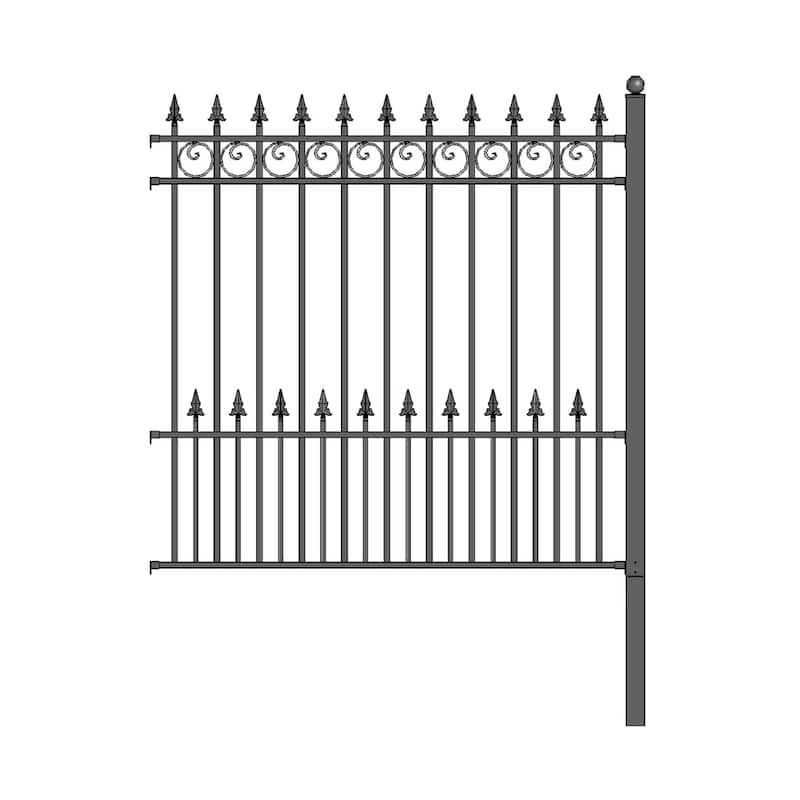 ALEKO DIY Garden Yard Privacy Steel Fence Panel 5.5'x5' Prague Style - 5 ft x 5.5 ft