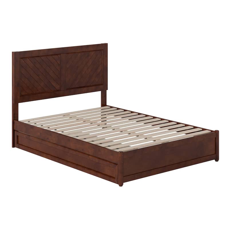 Clayton Platform Bed with Panel Footboard and Twin Trundle