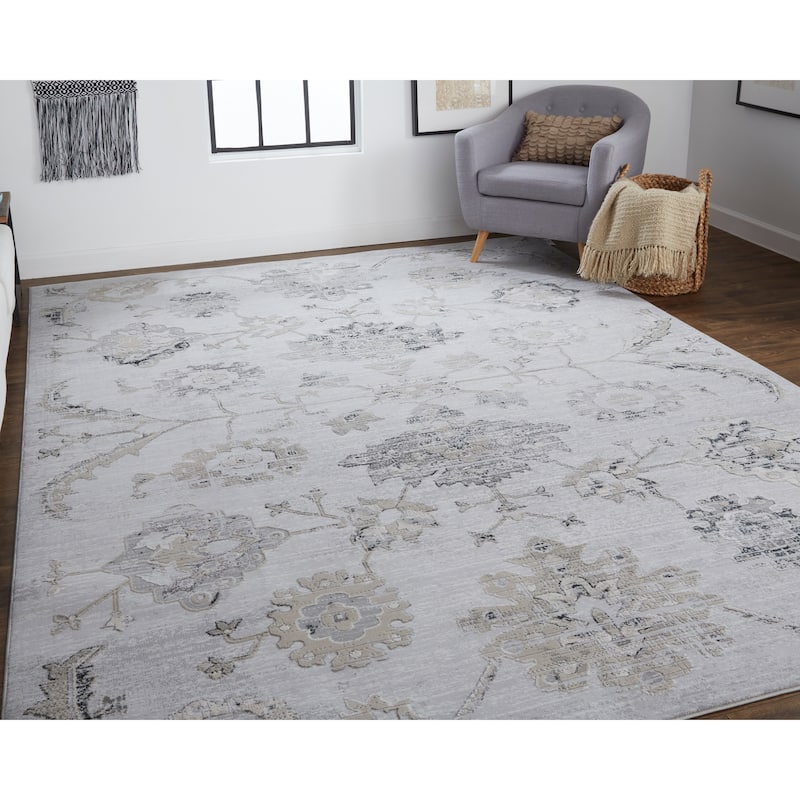 Grand Bazaar Adana Machine Made Damask Transitional Area Rug