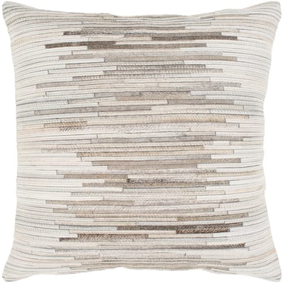 Aatos Hide White Feather Down or Poly Filled Throw Pillow 20-inch