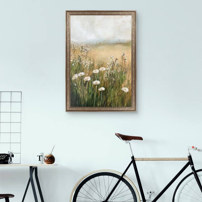 Masterpiece Art Gallery| A Few White Flowers by Petals Prints Design - Framed Canvas Art Print