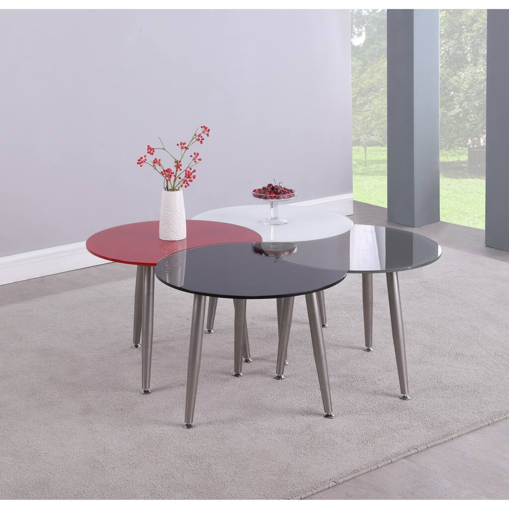 Somette Multi-Colored 4-Piece Cocktail Table Set - Cocktail Table