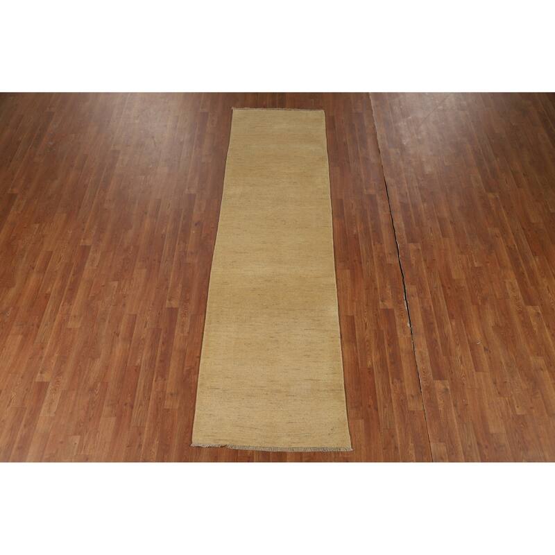 Contemporary Gabbeh Runner Rug Hand-Knotted Wool Carpet - 2'8"x 9'6"