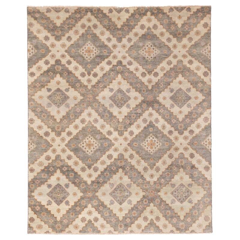 ECARPETGALLERY Hand-knotted Jules Serapi Light Grey Wool Rug - 8'3 x 9'11