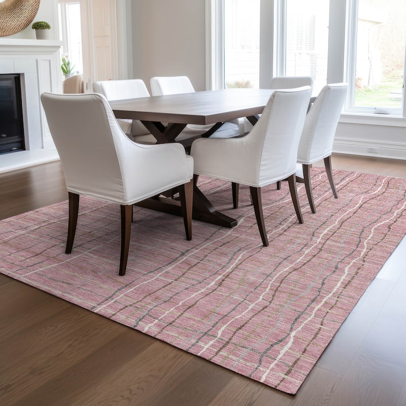 Machine Washable Indoor/ Outdoor Modern Century Chantille Rug