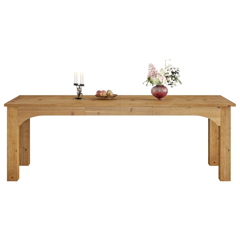 Solid Wood Dining Table, 78.7" Long Rectangular Kitchen Table for 6-8 People - 27.56" D x 78.74" W x 29.53" H