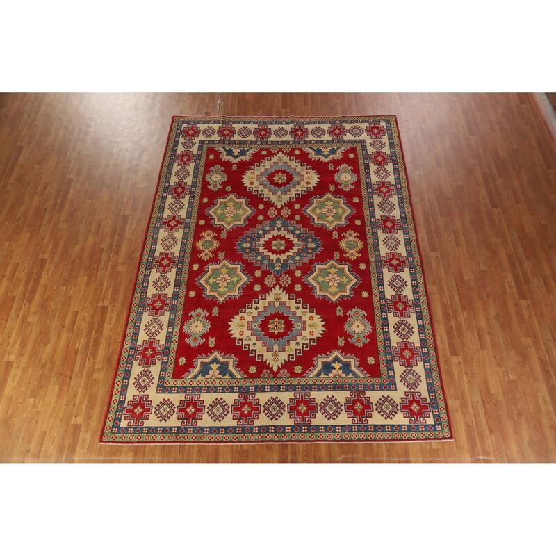 Red Kazak Oriental Area Rug Hand-Knotted Traditional Wool Carpet - 8'3" x 11'6"