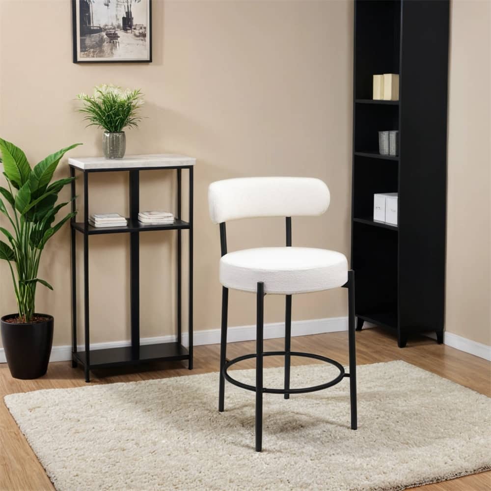 Modern Counter Height Stools,Uphsoltered 26"Seat Height Barstools,2PCS