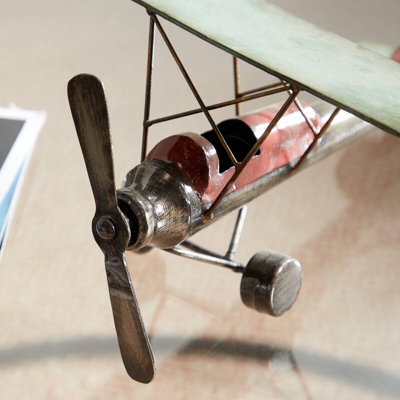Gray Metal Airplane Decorative Sculpture