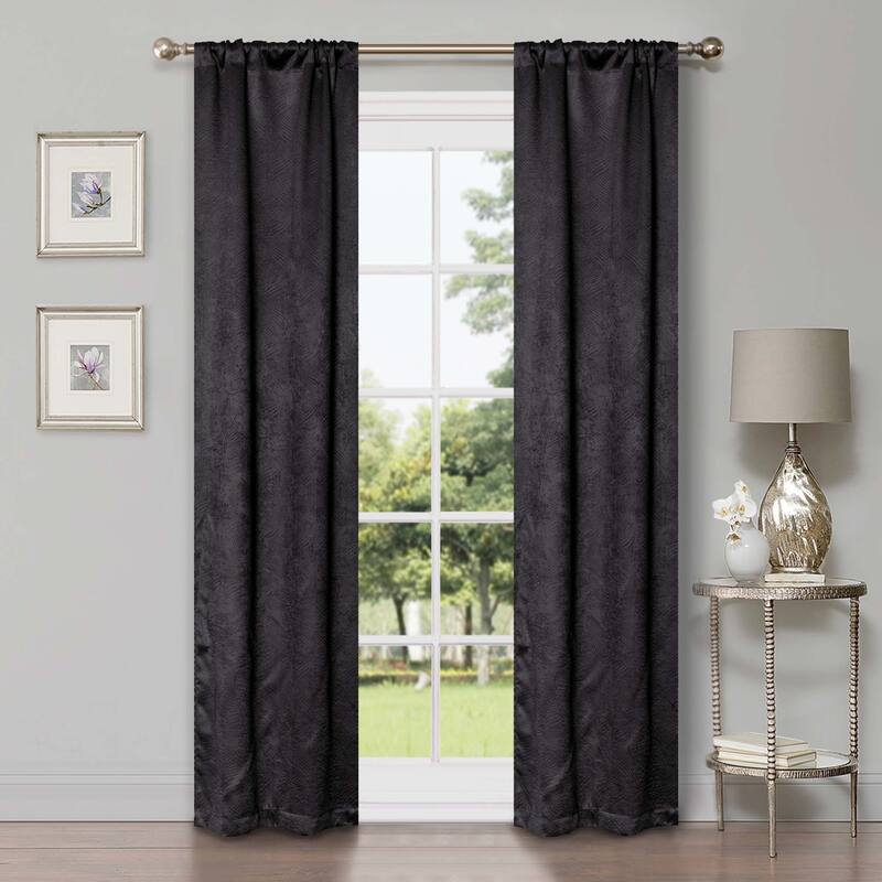 Superior Waverly Washable Room Darkening Curtains, Set of 2 Panels - 26" x 63" - Grey