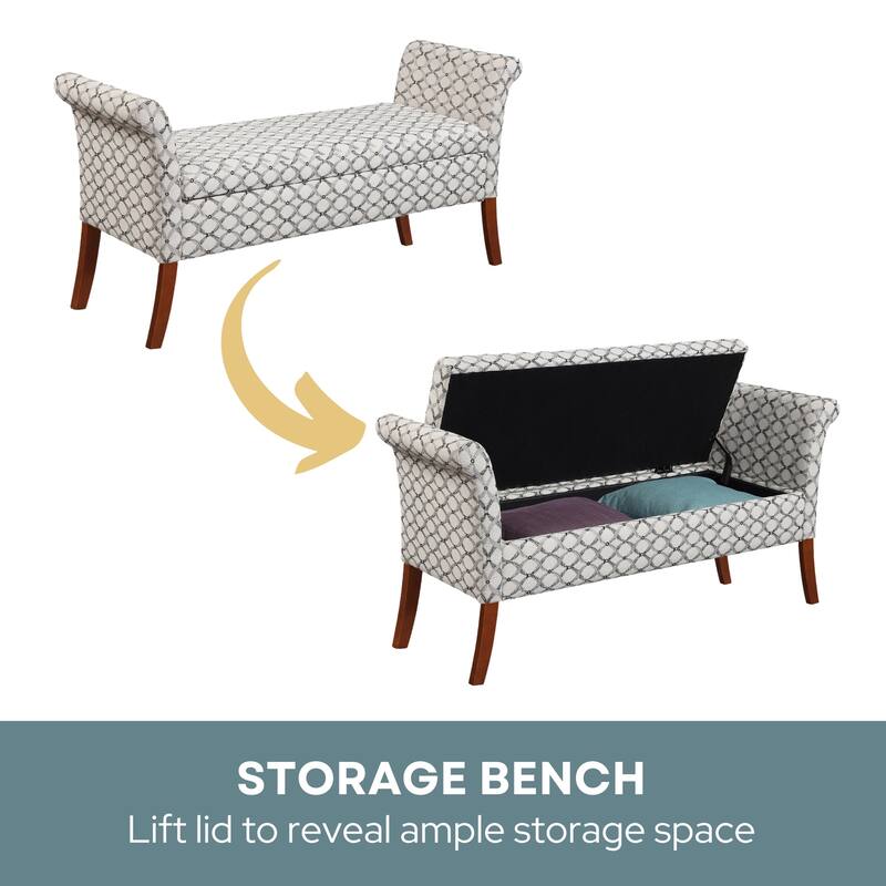Storage Bench Ottoman - Multi-Functional Upholstered Seat with Large Storage Space for Shoes, Toys, and Essentials