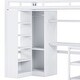 preview thumbnail 6 of 12, Metal Full Loft Bed With Desk, USB Ports, 5-Layer Shelf, Wardrobe And Stepped Stairs, White