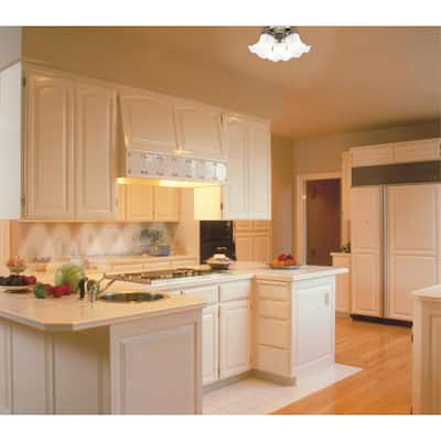 Westinghouse Three-Light Flush-Mount Interior Ceiling Fixture, Antique Brass Finish with Frosted Ruffled Edge Glass