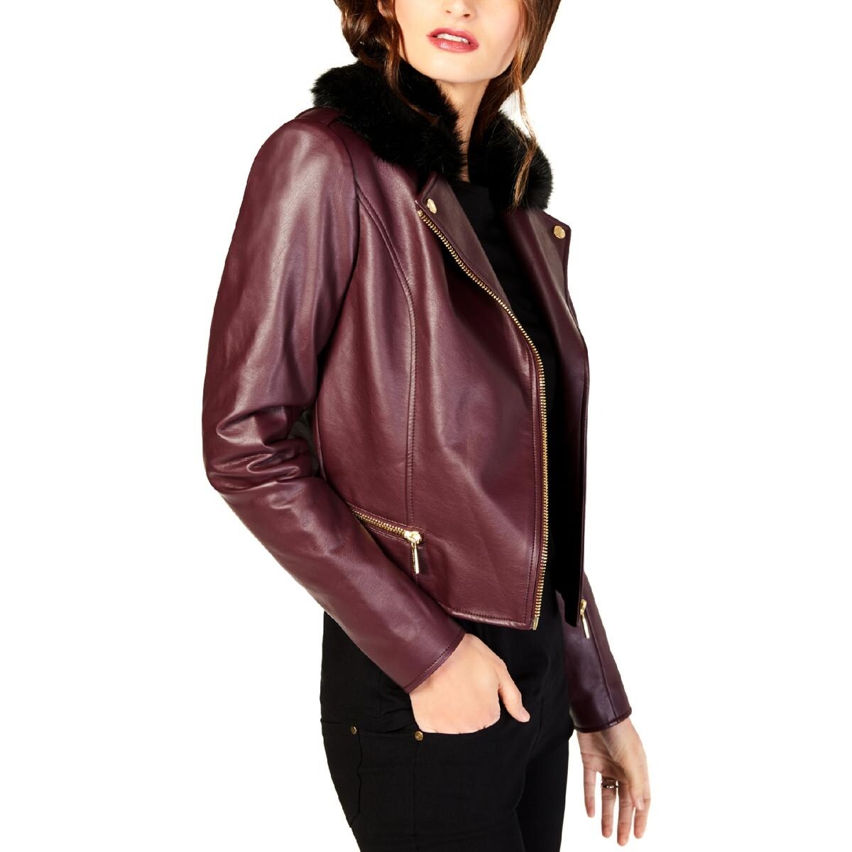 Shop Michael Michael Kors Womens Petites Motorcycle Jacket Fall