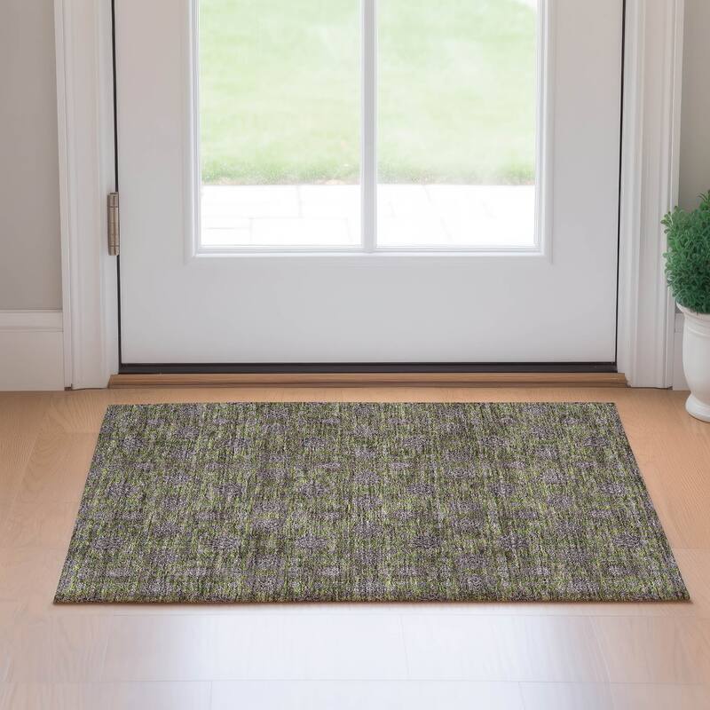 Premium Washable Super Soft Floral Borderless Mayfield Rug - Olive - 1' 8" x 2' 6"