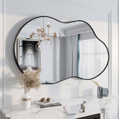 Irregular Wall Mirror Asymmetrical Decorative Wall Mirror Black 5 year warranty