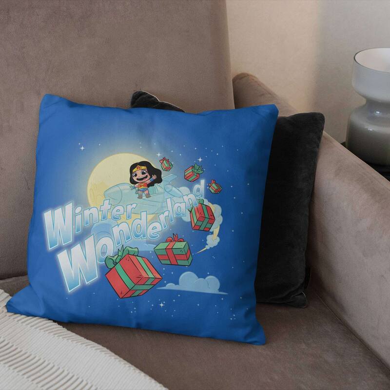 Warner Brothers DC Justice League Winter Wonderland 18 Inch Throw Pillow