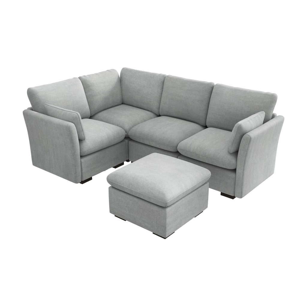 Bush Home Sienna Modular 3-Seater Sectional with Storage Ottoman