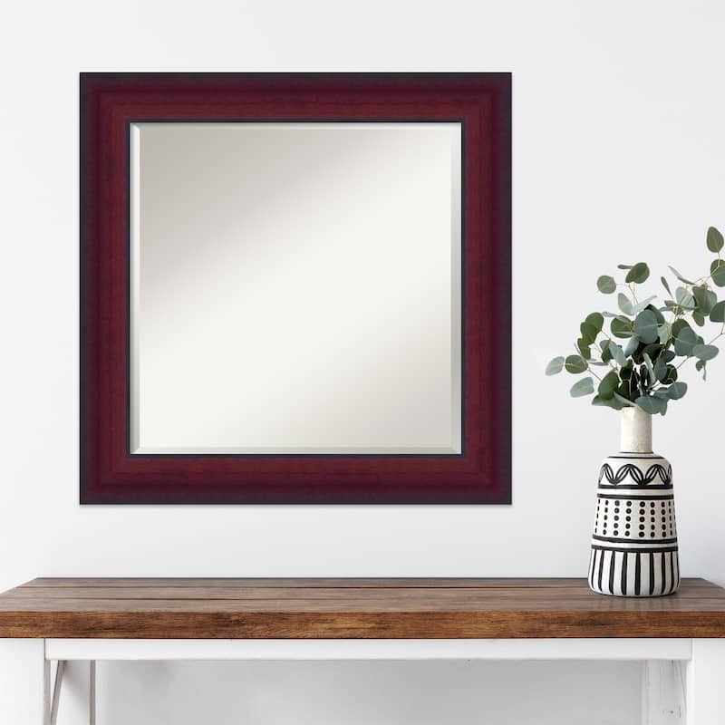 Canterbury Cherry Beveled Wood Framed Wall Mirror - Canterbury Cherry