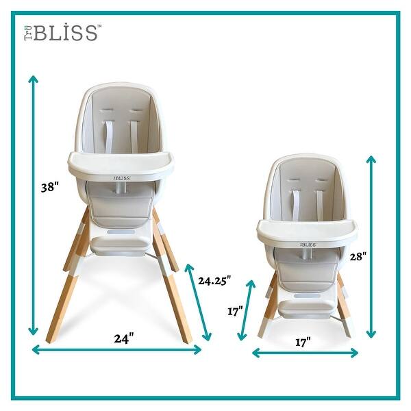 dimension image slide 1 of 3, TruBliss 2-in-1 Turn-A-Tot High Chair with 360 Swivel