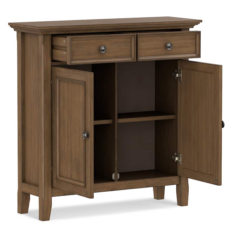 WYNDENHALL Halifax SOLID WOOD 36" Wide Transitional Entryway Storage Cabinet - 12"D x 36" W x 36"H