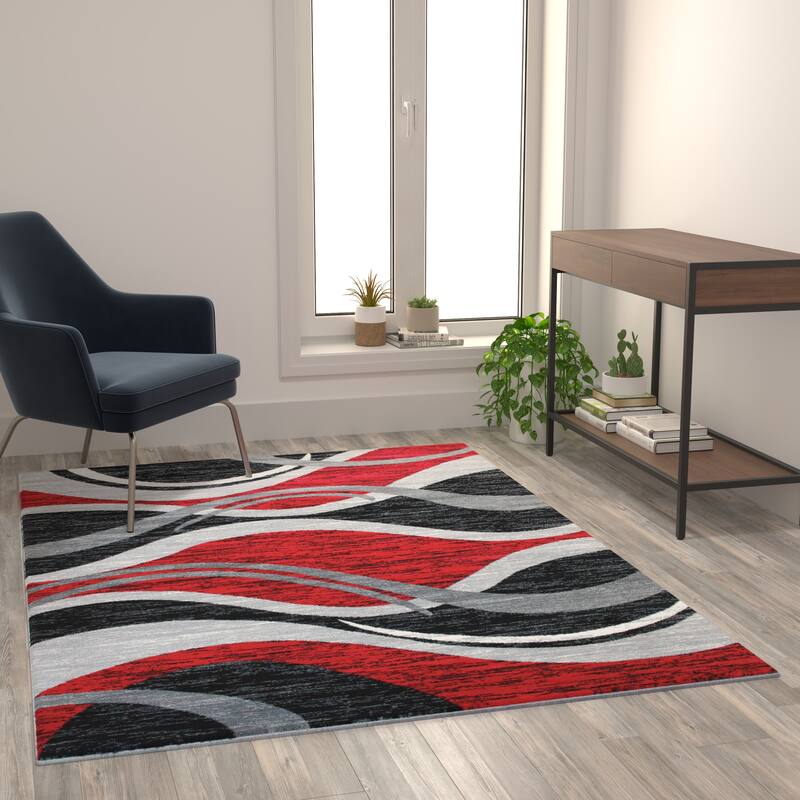 Modern Ripple Design Abstract Area Rug