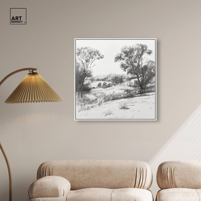 Charcoal Countryside Canvas by Art Remedy