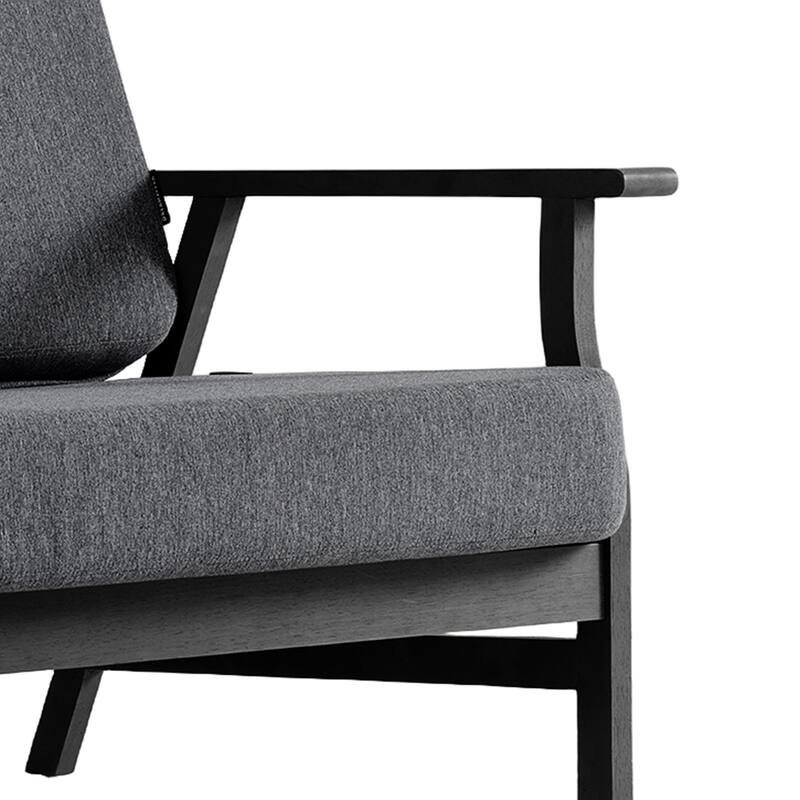 Teak Frame Outdoor Loveseat Daybed with Water-Resistant Cushions.