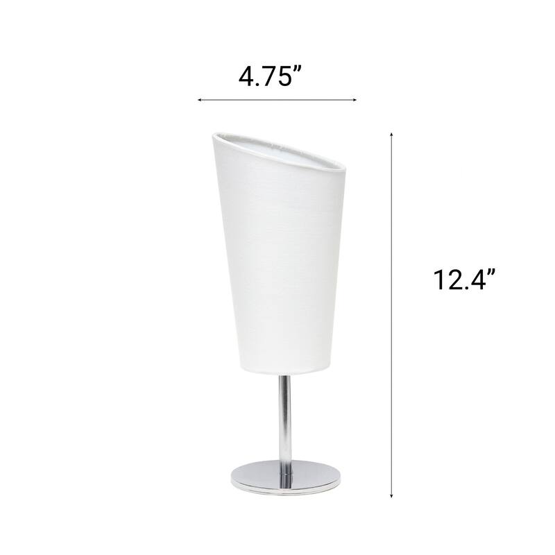 Metal Table Lamp with Slanted Shade - 12.5" - White