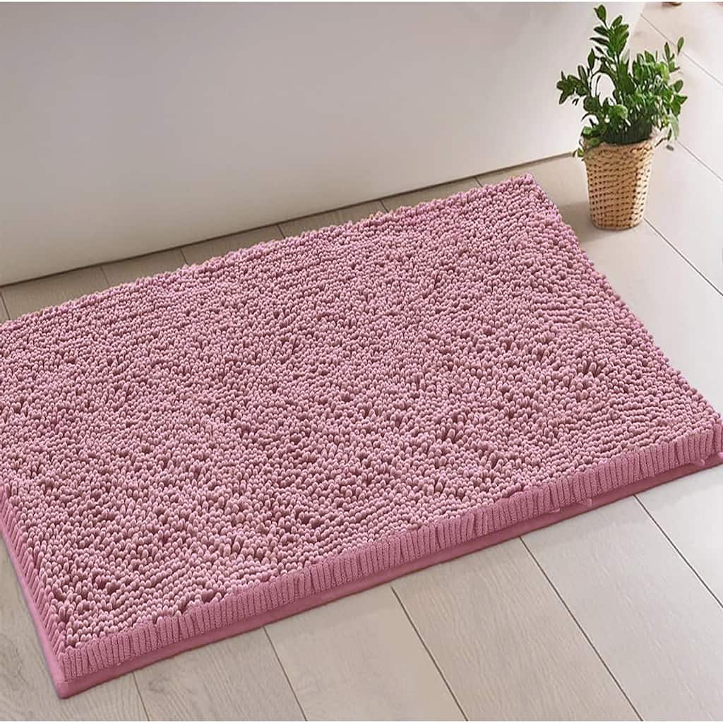 23"x15" - Mauve Soft Cozy Plush Chenille Bath Mat Bathroom Rug