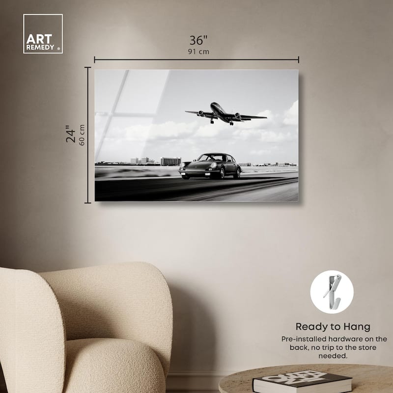 Sports Car Takeoff Acrylic by Art Remedy, Ready to Hang
