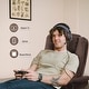 preview thumbnail 7 of 14, Mcombo Recliner Chair with Ottoman, Fabric Massage Swivel Chair