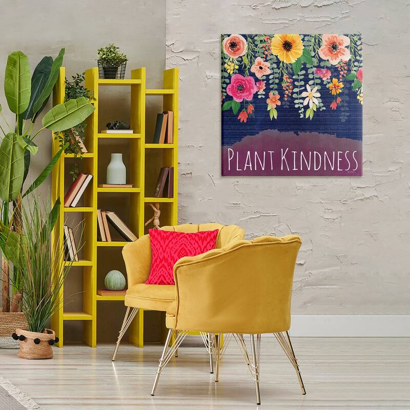 Stupell Plant Kindness with Florals Canvas Wall Art Design By Nicole DeCamp