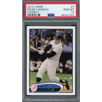 Mickey Mantle 2012 Topps Correct Baseball Card #7 Graded PSA 10 GEM MINT - 8'6" x 11'6"