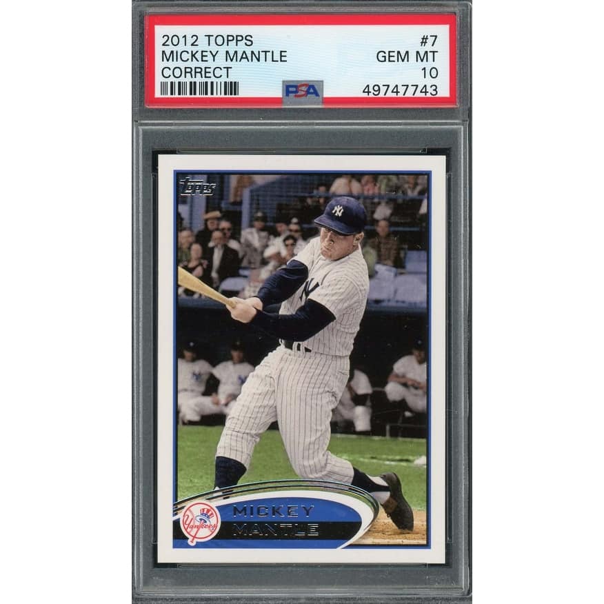 Mickey Mantle 2012 Topps Correct Baseball Card #7 Graded PSA 10 GEM MINT - 8'6" x 11'6"