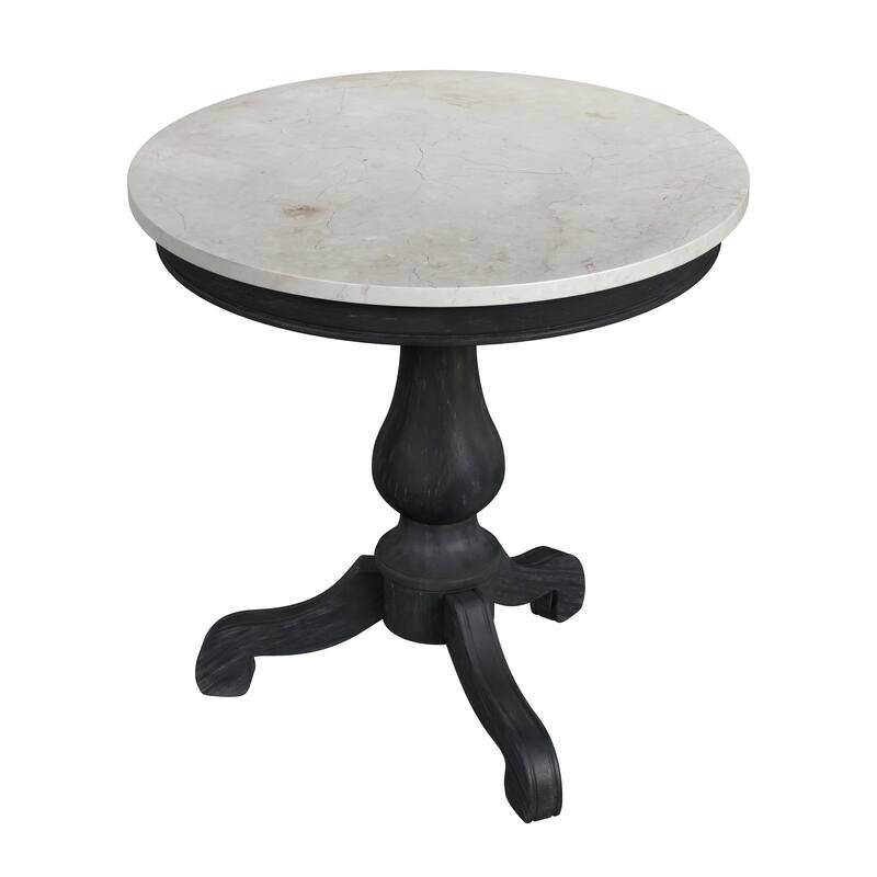 Danielle Genuine Marble 24" Pedestal Side Table