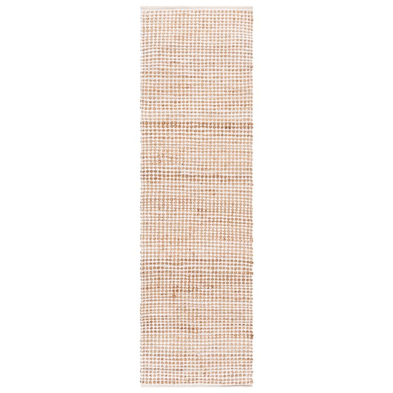 SAFAVIEH Handmade Cape Krimhilde Cod Jute & Cotton Rug - 2'3" x 8' Runner - Natural/Ivory