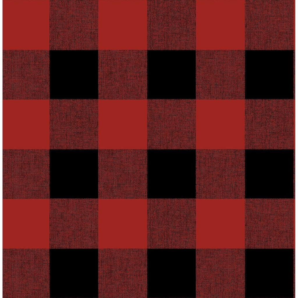 NextWall Buffalo Plaid Christmas Peel and Stick Wallpaper - 20.5 in. W x 18 ft. L