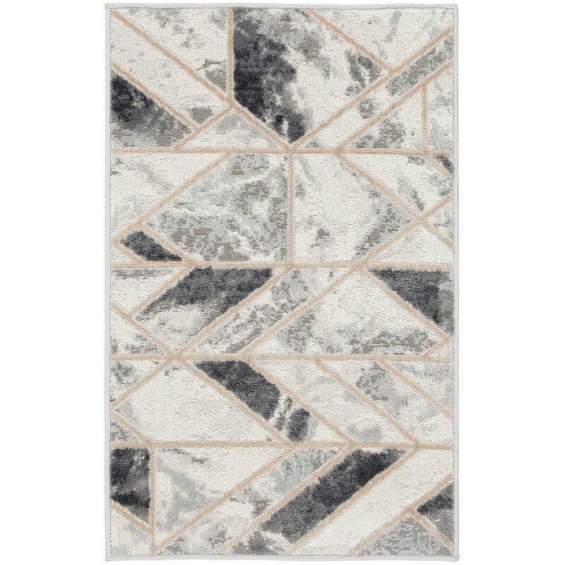 Nourison Elation Contemporary Abstract Marble Glam Area Rug