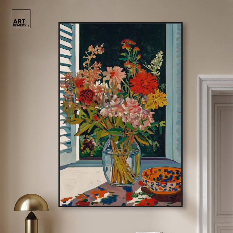 Vase on a Windowsill Canvas by Art Remedy