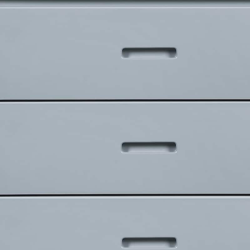 Transitional Wooden Chest with 4 Drawers and Recessed Handles, Gray