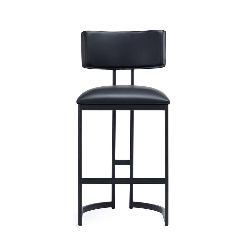 Manhattan Comfort Juno Metal Vegan Leather Counter Stool