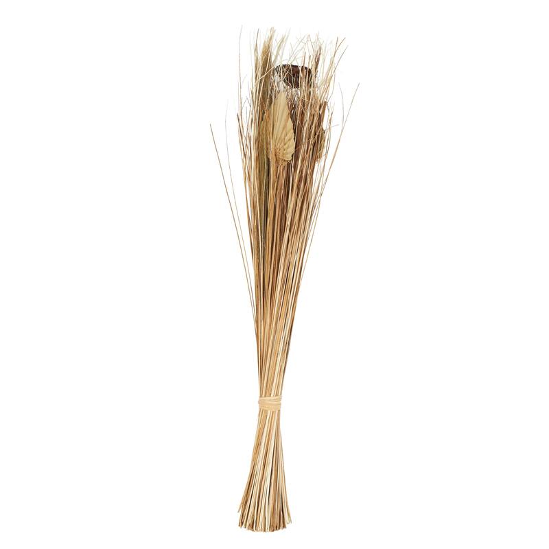 Dried Plant Pampas Grass Home Decor Natural Foliage with Fan Palm Leaves - Brown - Roche River Decor