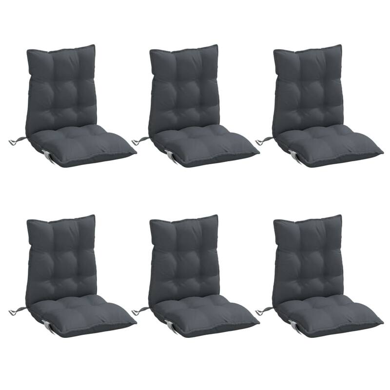 vidaXL Lowback Chair Cushion Set of 4 Anthracite - 19.7 x 39.4 x 2.8 in.