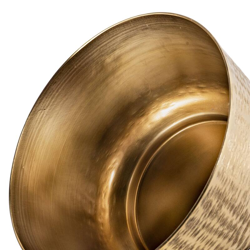 Thallo Gold Metal Floor Planters, Set of 3 - 11" x 11" x 30"