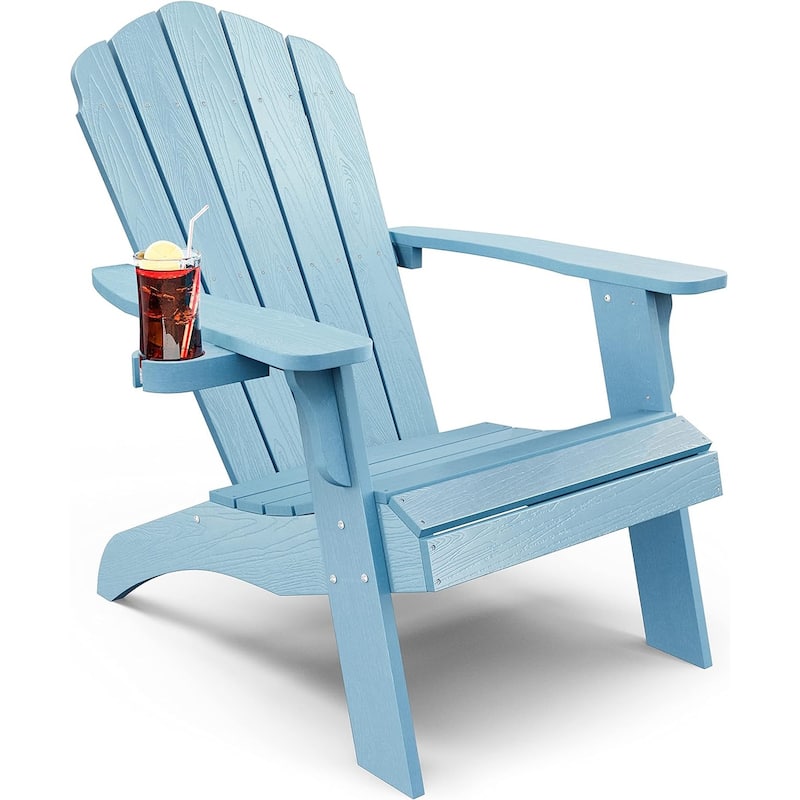 WINSOON HIPS Oversized Adirondack Chair with Cup-Holder - Blue