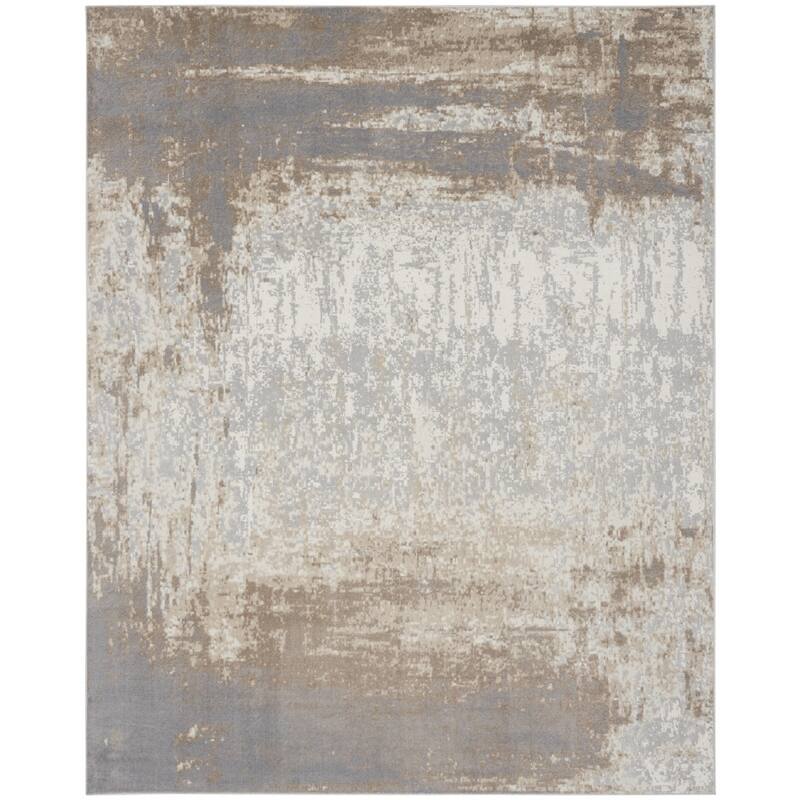 Bubip Power Loomed Abstract Modern Non Skid Stain Resistant Low Pile Area Rug By HomeRoots
