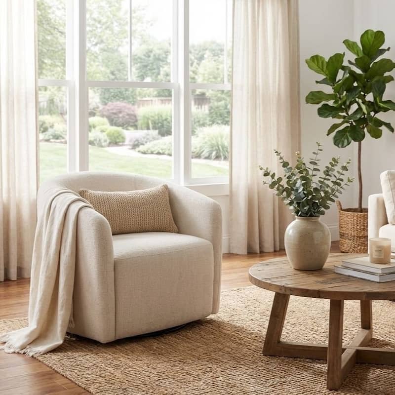 HomePop Nora Upholstered Swivel Accent Chair