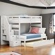 preview thumbnail 1 of 17, Twin over Twin/Full Bunk Bed with Twin Size Trundle, White White