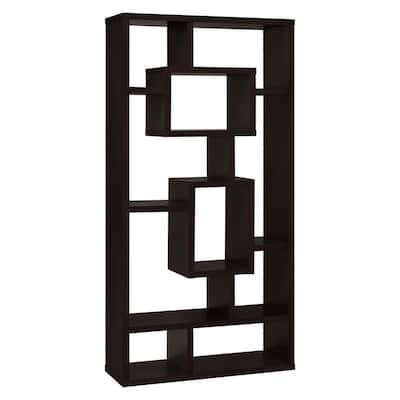 Rectangular Bookcase - Modern Storage Shelf, Brown Book Shelf for Living Room, Office, Bedroom - 35.5